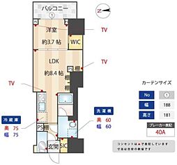 ＺＯＯＭ信濃町 2階1LDKの間取り
