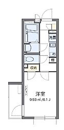 クレイノゆうり 1Kの間取図画像