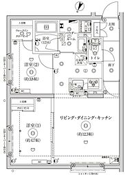 クレアティフ池袋 2階2LDKの間取り