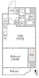 ルミークアン北上野 9階1LDKの間取り