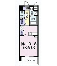 アベニール国立 ワンルームの間取図画像