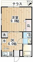第二愛隣荘 1DKの間取図画像