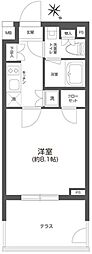GRANPASEO四谷若葉 1Kの間取図画像