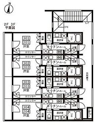 BaumRoomけやき2 2階1Kの間取り
