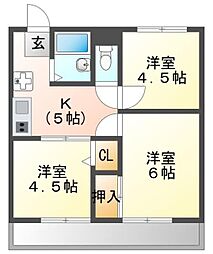 ルシエーナ立川 3Kの間取図画像