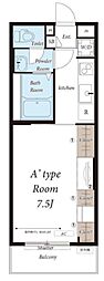リブリ・クレシア 1Kの間取図画像