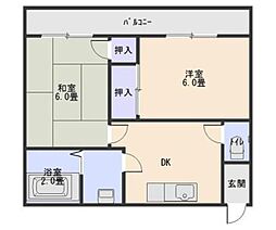 メゾンひまわり 2DKの間取図画像