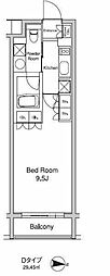 プラウドフラット初台 1Kの間取図画像