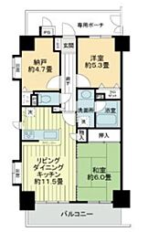 ライオンズマンション本川越駅前 3階2SLDKの間取り