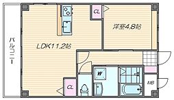Grace若宮 1LDKの間取図画像