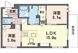 メゾン ブランカ あびこ南 2LDKの間取図画像