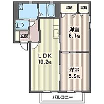 メゾン・ド・シャンテＡ 00101 ｜ 栃木県宇都宮市駒生町字沢向1693（賃貸アパート2LDK・1階・50.00㎡） その2