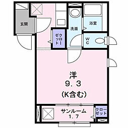 ベルーナ ワンルームの間取図画像