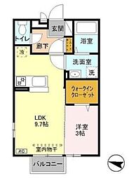 チェリーセージ 1LDKの間取図画像