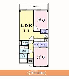 レフィナード吹上 2LDKの間取図画像