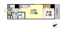 セントラル立川 1LDKの間取図画像