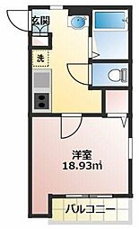 グラード大宮 1階1Kの間取り
