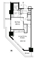 キャナルスクウェア豊洲 1LDKの間取図画像