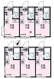 グレースハイム三軒茶屋 2階ワンルームの間取り