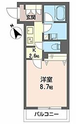 デスペラード 2階1Kの間取り