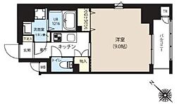 グランカーサ日本橋浜町 1Kの間取図画像