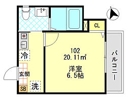 グレイス四ツ木 1階1Kの間取り