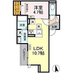 セレスティア豊島N 1階1LDKの間取り
