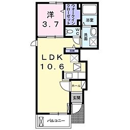 シャイン21　II 1階1LDKの間取り