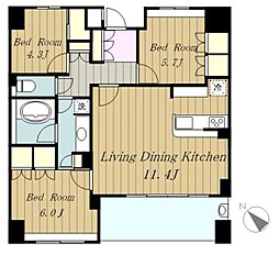 ＫＤＸレジデンス町田 3階3LDKの間取り