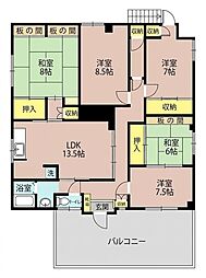 鶯橋マンション 5LDKの間取図画像
