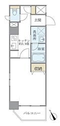 クロスポイント赤羽 1Kの間取図画像