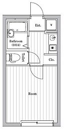 BACE西六郷 1Kの間取図画像