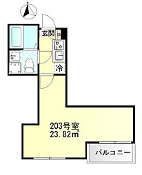 M-SQUARE 1Kの間取図画像