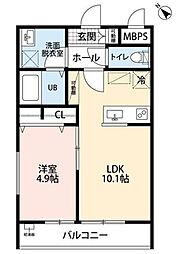 リーブルファイン見沼深作 1LDKの間取図画像
