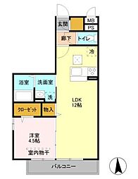 グレイス 1LDKの間取図画像