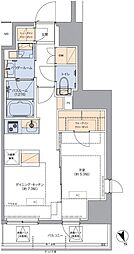トラディティオ門前仲町 1DKの間取図画像