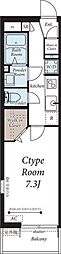 ヴィラ多摩センター 1Kの間取図画像
