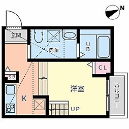 flowercourt 1Kの間取図画像