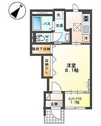 ルーバン・K 1Kの間取図画像