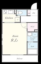 船橋市習志野台6丁目アパート 1Kの間取図画像