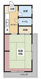 黒田ビル 1Kの間取図画像
