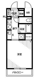 プレール学芸大学 1Kの間取図画像