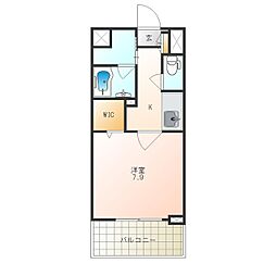 GrandPacific田島Luxe 1Kの間取図画像
