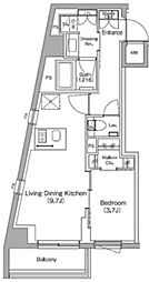 ザ・パークハビオ中野新橋 1LDKの間取図画像