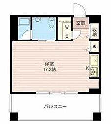 レジデンスシャルマン月島 ワンルームの間取図画像