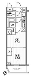 ライムレジデンス曳舟 1DKの間取図画像