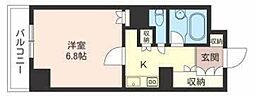 エスティメゾン川崎 1Kの間取図画像