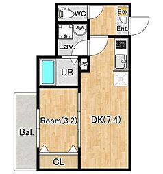 (仮称)ジーメゾン指扇アヴニール 1DKの間取図画像