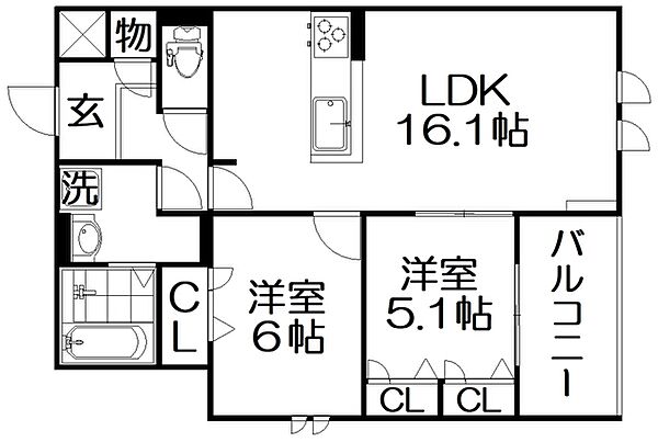 Arcobaleno 305｜大阪府枚方市伊加賀西町(賃貸アパート2LDK・3階・64.50㎡)の写真 その2
