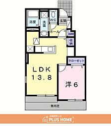 アジュール湊 1LDKの間取図画像